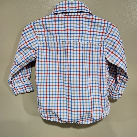 Carter's Toddler Boys Plaid Collared Button Down Dress Shirt, Size 12M - Picture 2 of 6